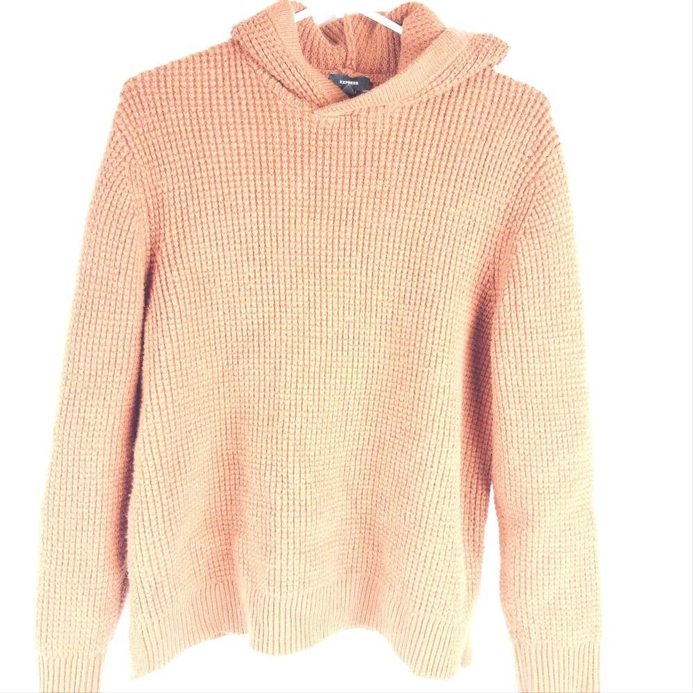 Express Women's Chunky Knit Hooded Pullover Sweater